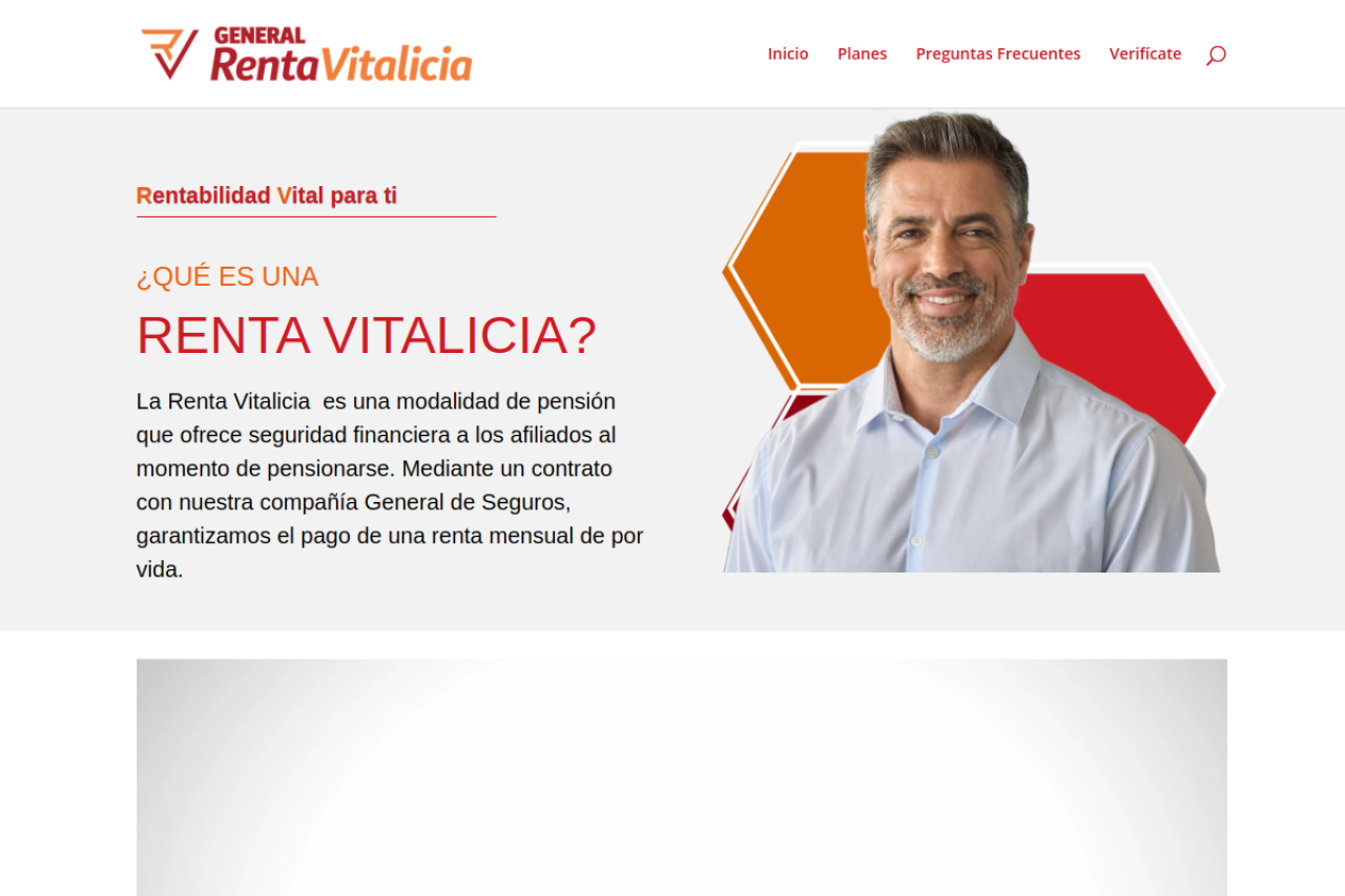 Página web de Renta Vitalicia de General de Seguros